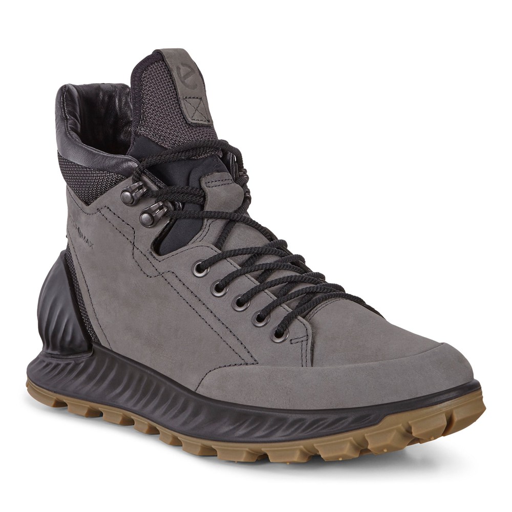 Mens Hiking Shoes - ECCO Exostrike Hydromax - Dark Grey - 8235KFUJA
